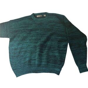 Bonjour Knit Pullover Sweater‎ 2X Crewneck Rib Trim Marled Knit Cozy Fall